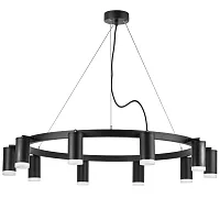 Люстра подвесная Рулло (Rullo) LR0203700 Lightstar чёрная на 10 ламп, основание чёрное в стиле хай-тек Люстра подвесная Рулло (Rullo) LR0203700 Lightstar чёрная на 10 ламп, основание чёрное в стиле хай-тек